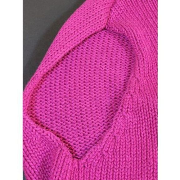 Pierre Cardin Women's Sleeveless Turtleneck Magenta Cotton Knit Sweater Size L - Picture 7 of 9